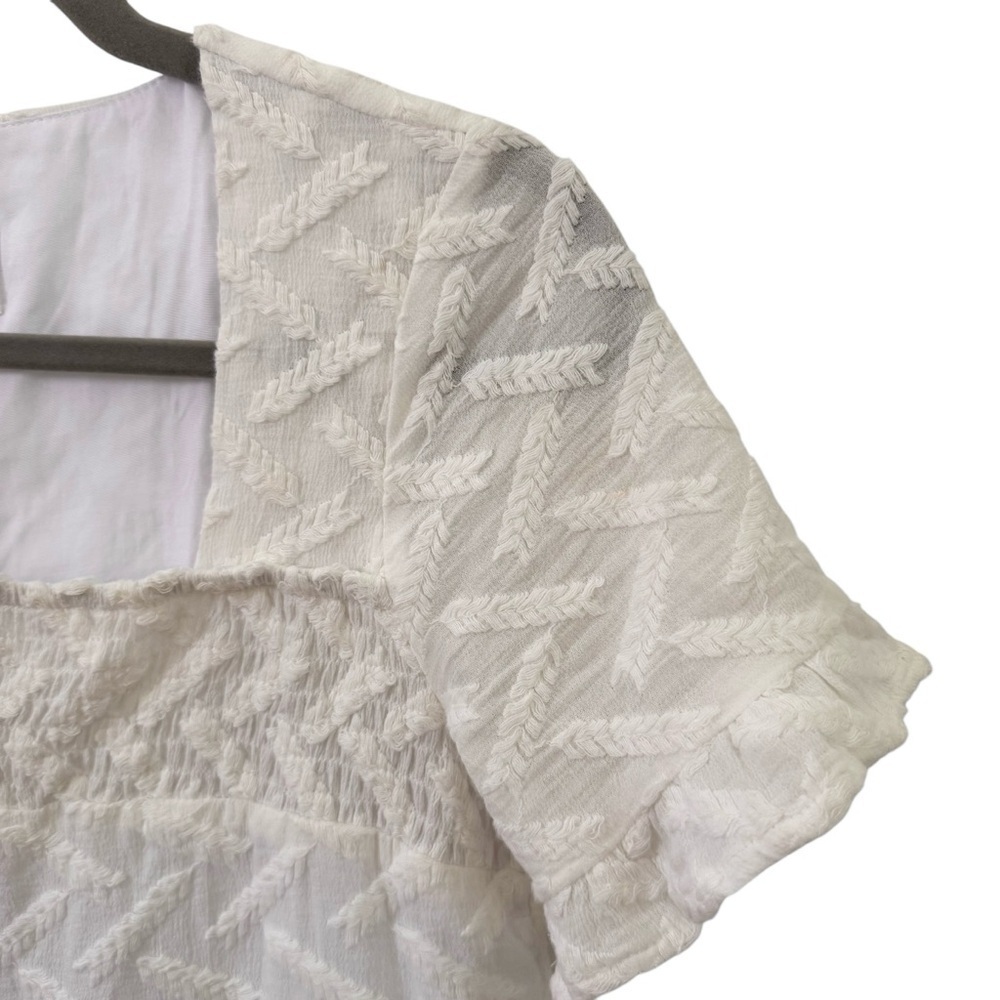 NWT Anthropologie Line & Dot Vandy Textured Dress Bridal White Size XS - Picture 7 of 14